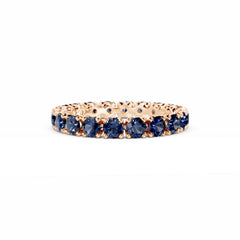 Blue Sapphire Eternity Ring - Round 3mm Sapphire -