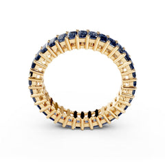 Sapphire Emerald Cut Eternity Ring