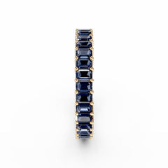 Sapphire Emerald Cut Eternity Ring