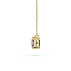 18K Gold Emerald Cut Diamond Solitaire Necklace - 1 Carat