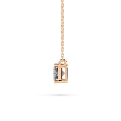 18K Gold Emerald Cut Diamond Solitaire Necklace - 1 Carat