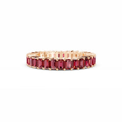 Emerald Cut Ruby Eternity Ring