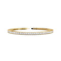 18K Gold Princess Cut Diamond Tennis Bracelet 
