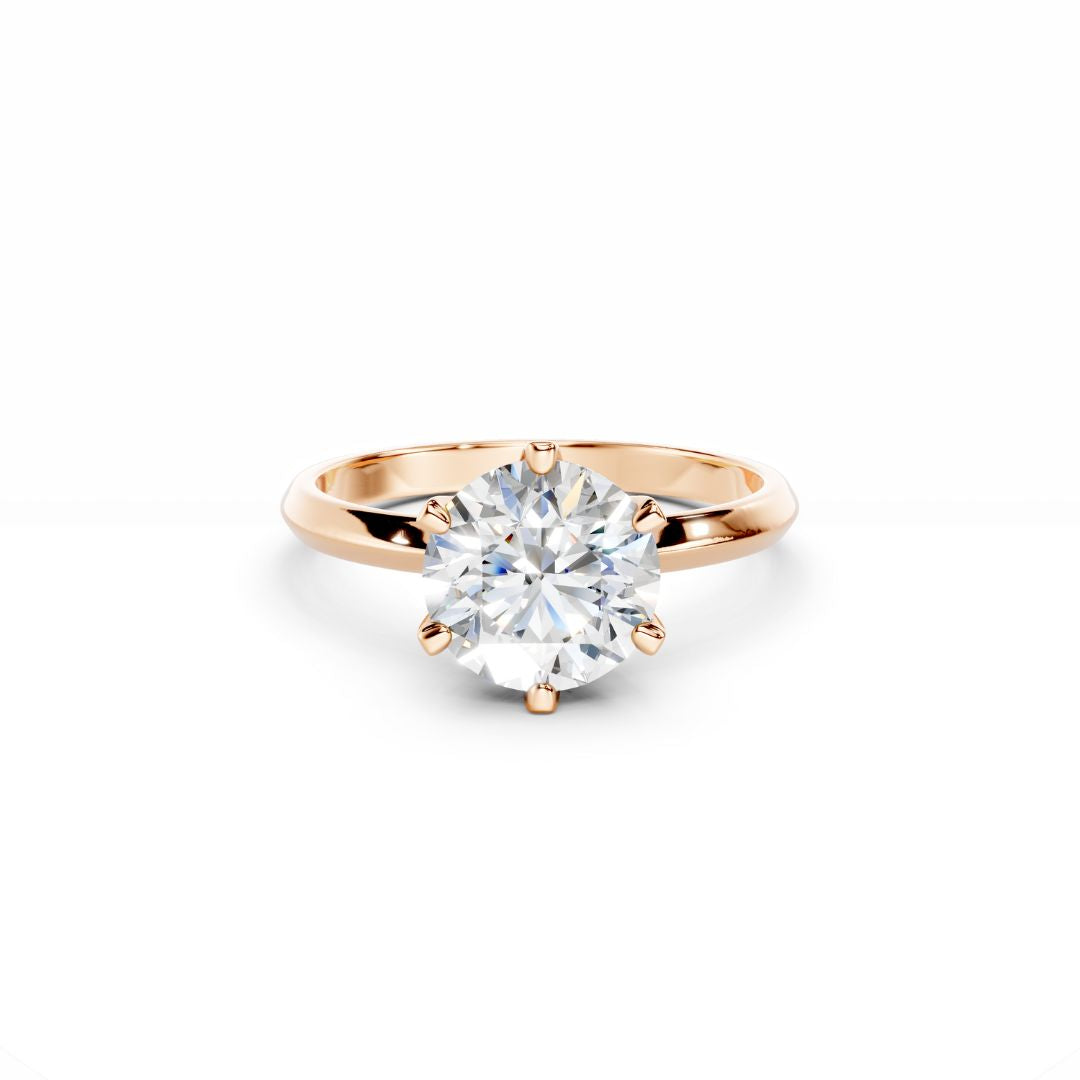 18K Rose Gold 2 Carat Round Diamond 