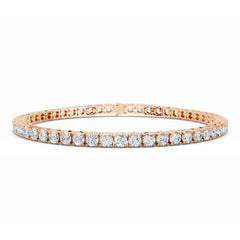 18K Rose Gold Diamond tennis Bracelet with 6.5 Carat Round Diamonds