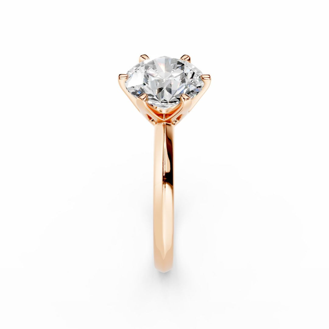 18K Rose Gold Engagement Ring With 2 Carat Round Diamond