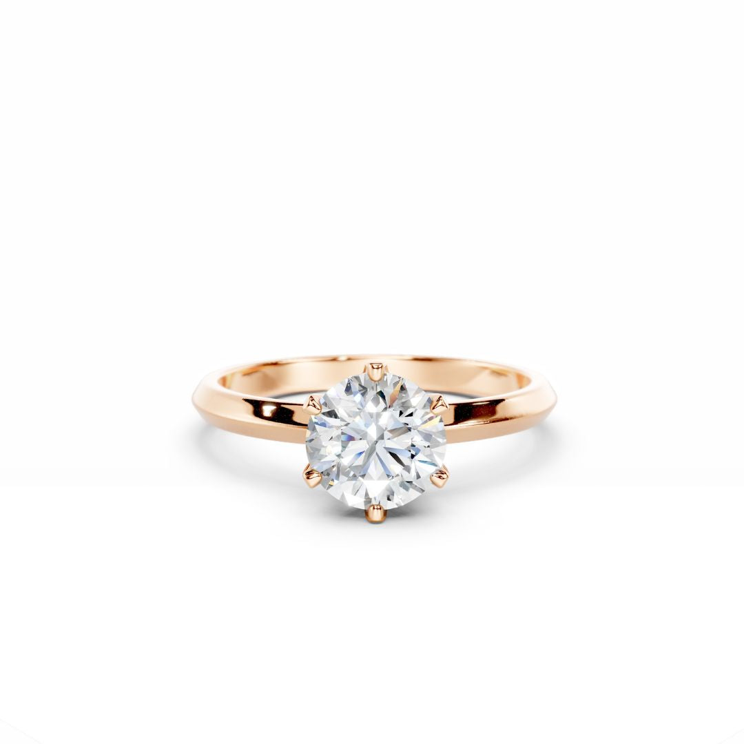 18K Rose Gold Lab Grown Diamond Engagement Ring 1 Carat