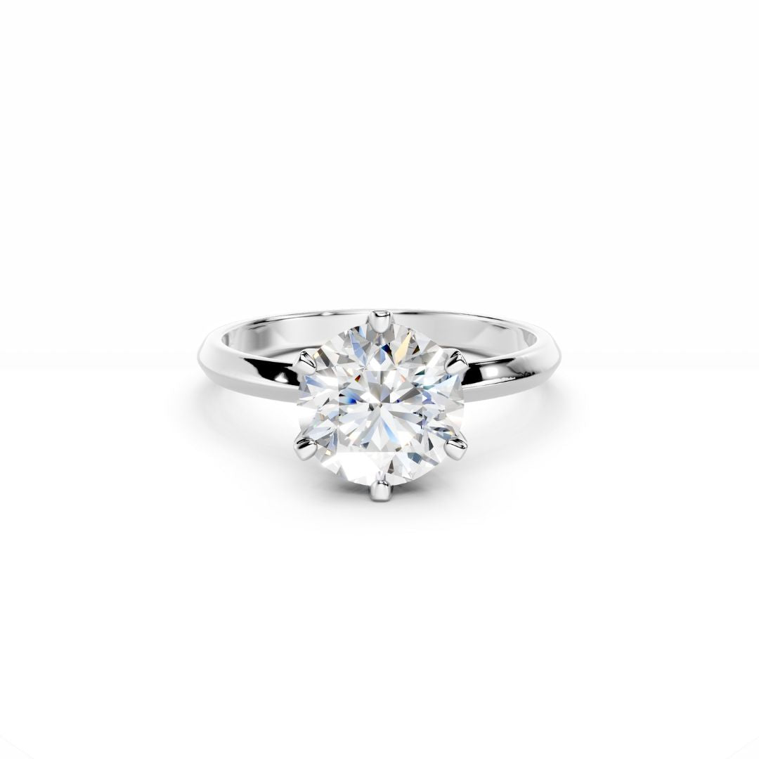 18K White Gold 2 Carat Round Diamond 