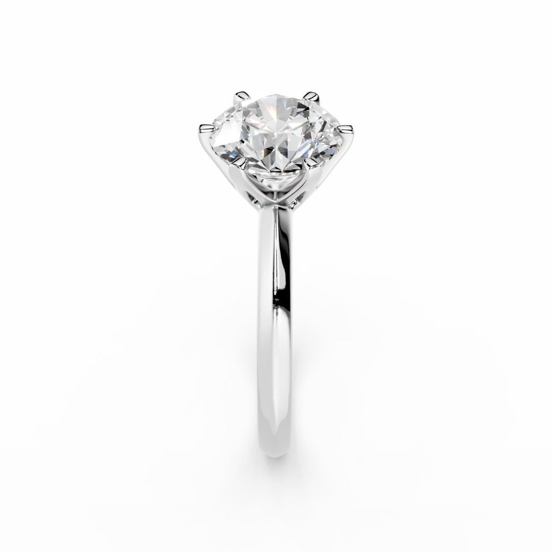 18K White Gold Engagement Ring With 2 Carat Round Diamond