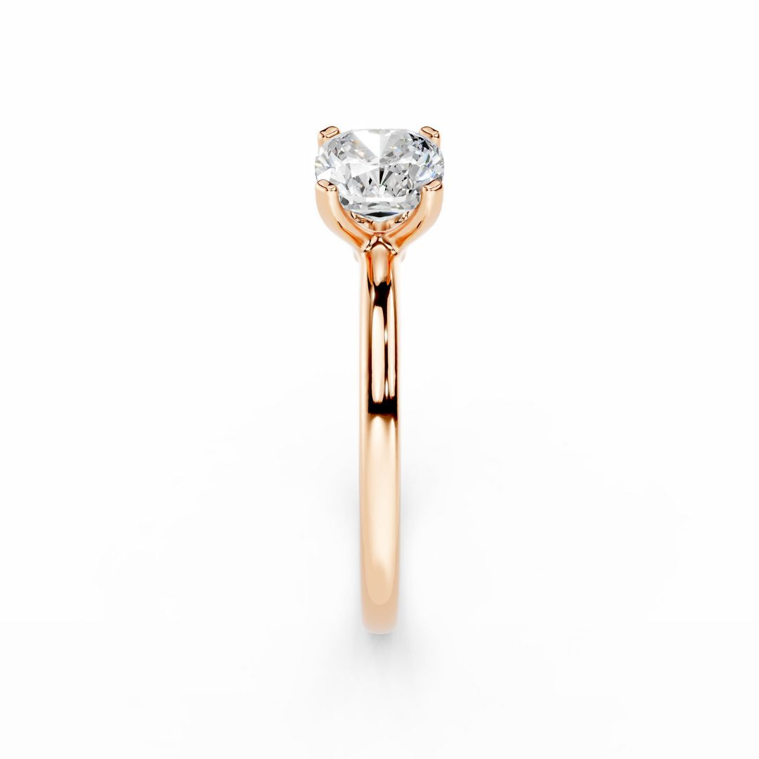 1 Carat Cushion Lab Grown Diamond RIng Rose Gold Dubai