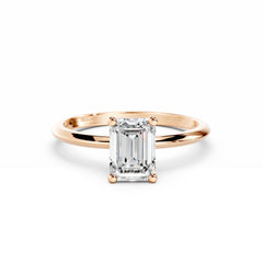 1 Carat Emerald Cut Diamond Engagement Ring Rose Gold