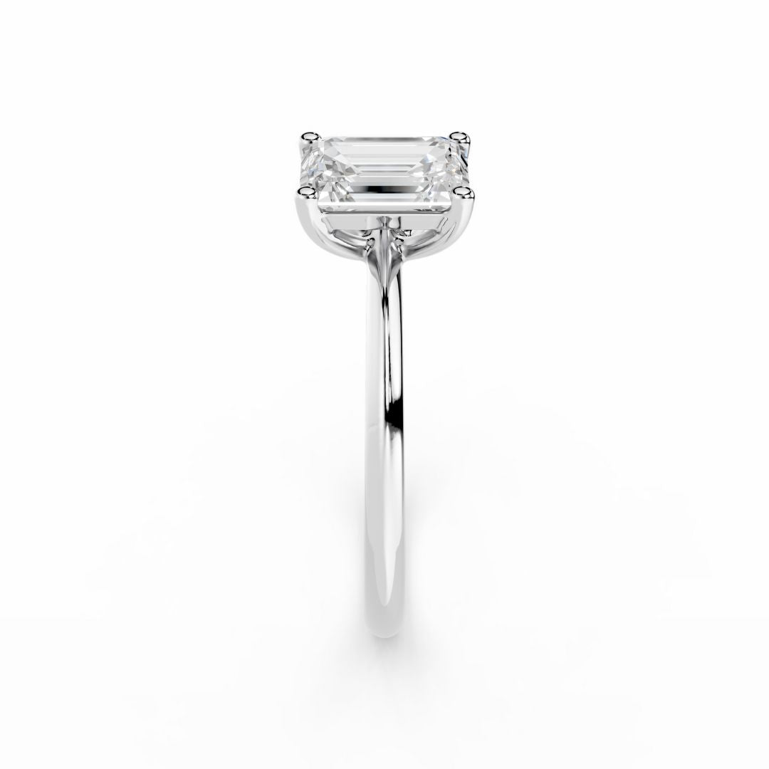 1 Carat Emerald Cut Diamond Ring White Gold