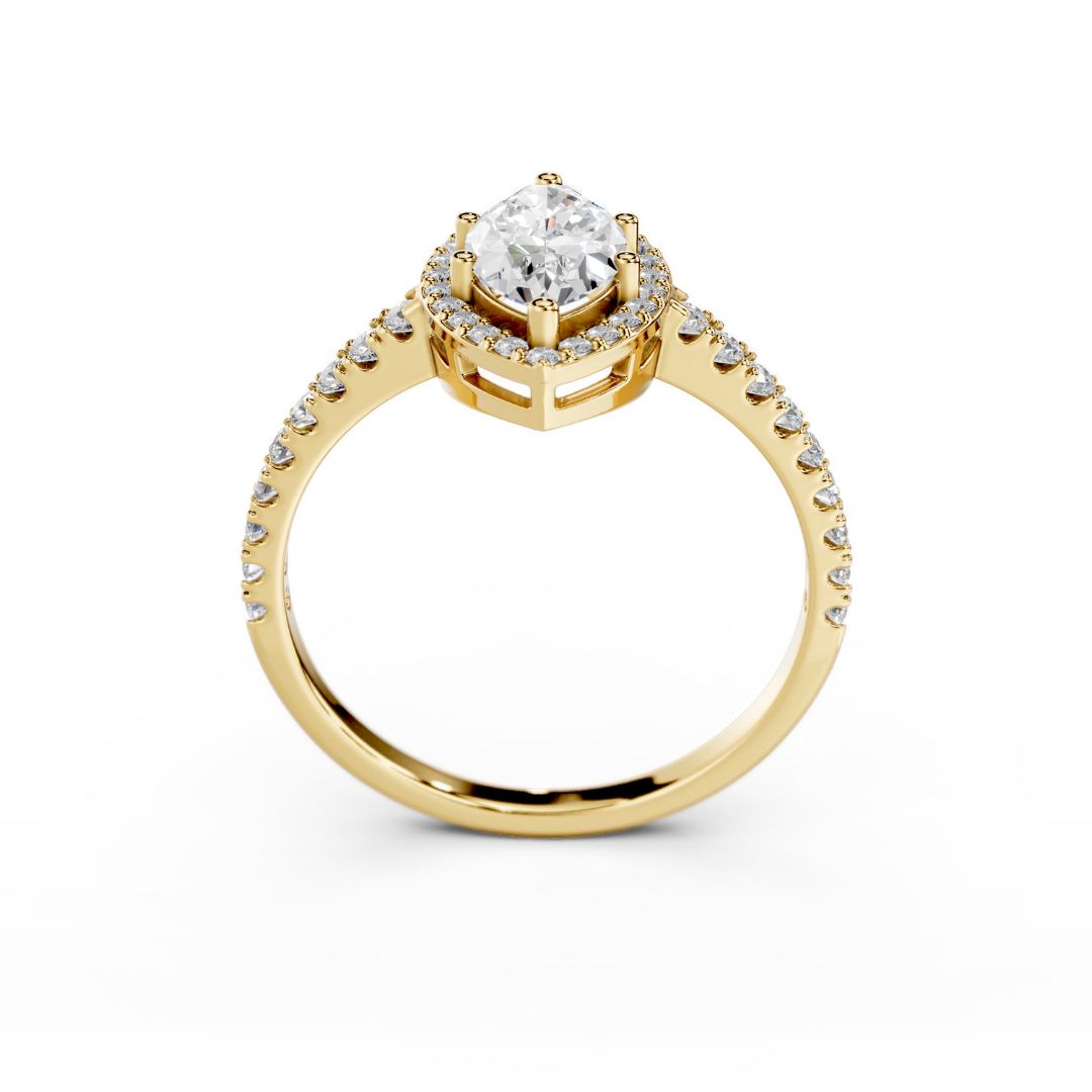 1 Carat Marquise Lab grown Diamond Ring Halo Gold Dubai
