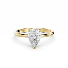 1 Carat Pear Diamond Engagement Ring  18K Gold
