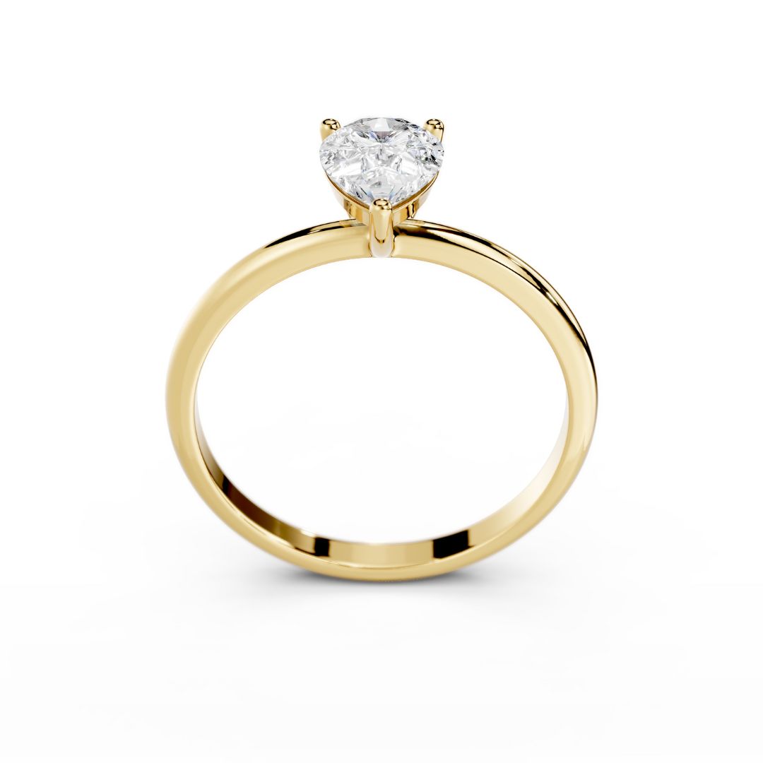 1 Carat Pear Diamond Ring Gold DUbai