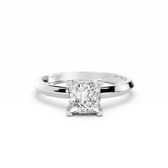 1 Carat Princess Cut Diamond Engagement Ring 18K White Gold
