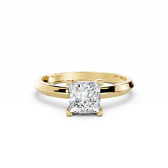 1 Carat Princess Cut Engagement Ring 18K Gold 