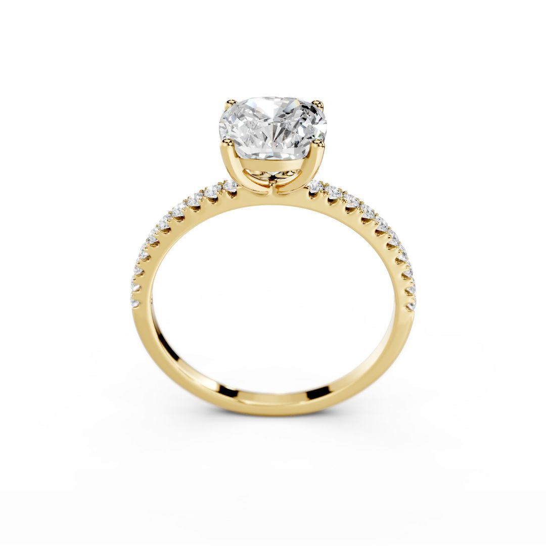 2 Carat Cushion Diamond Ring With Diamond Band Dubai Gold