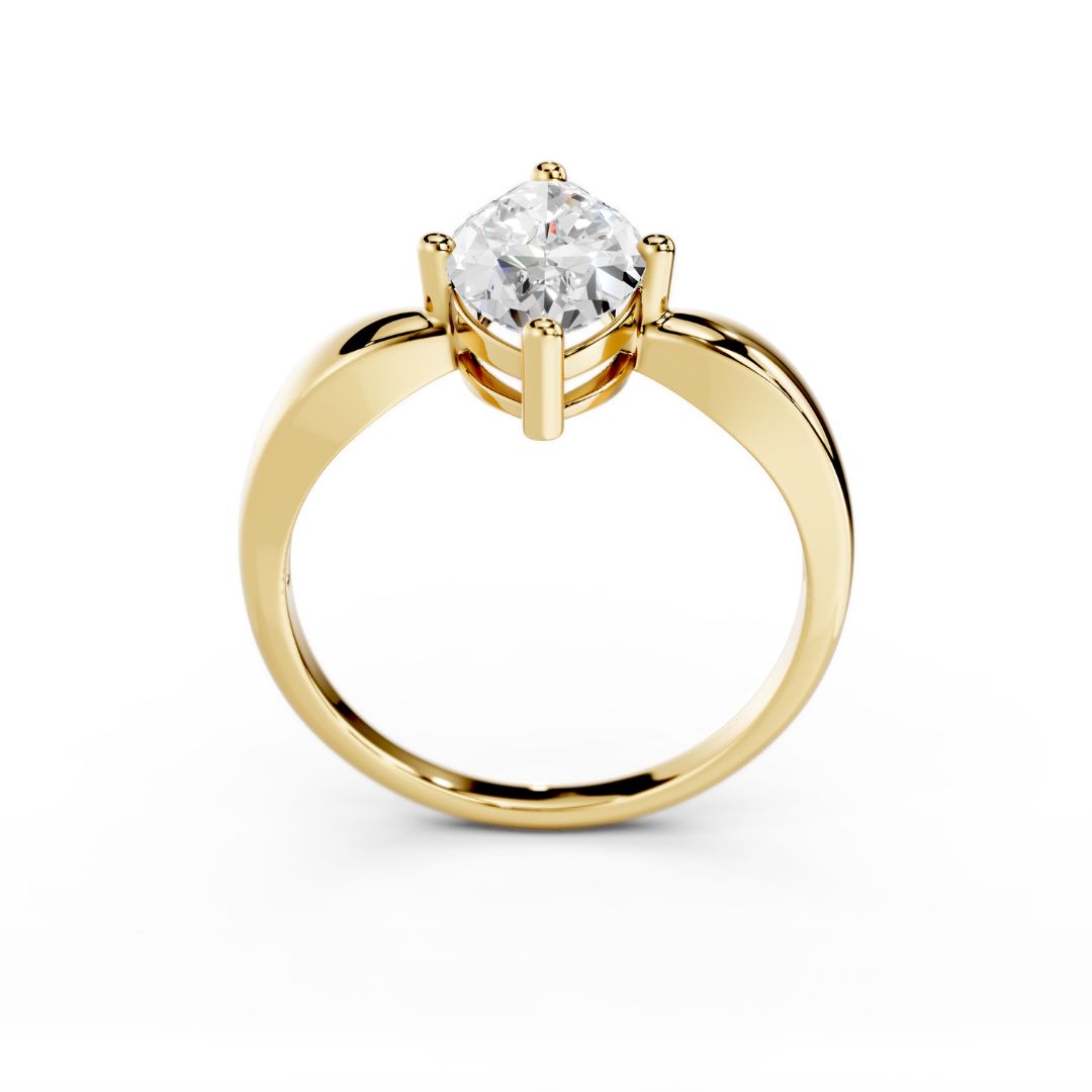 2 Carat Gold Marquise Lab Grown Diamond Ring Dubai