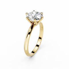 2 Carat Gold Round Diamond Engagement Ring 