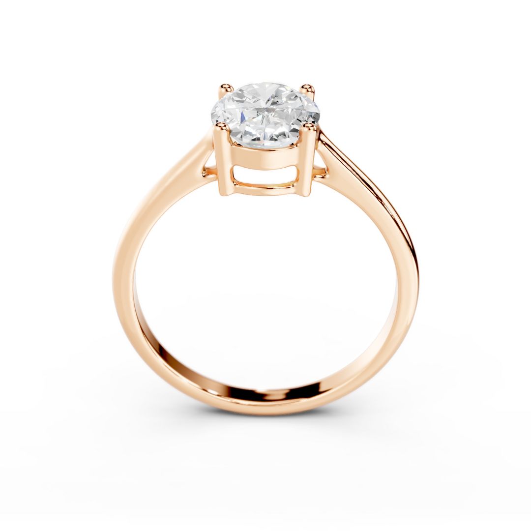 2 Carat Lab Grown Oval Diamond Engagement Ring Rose Gold