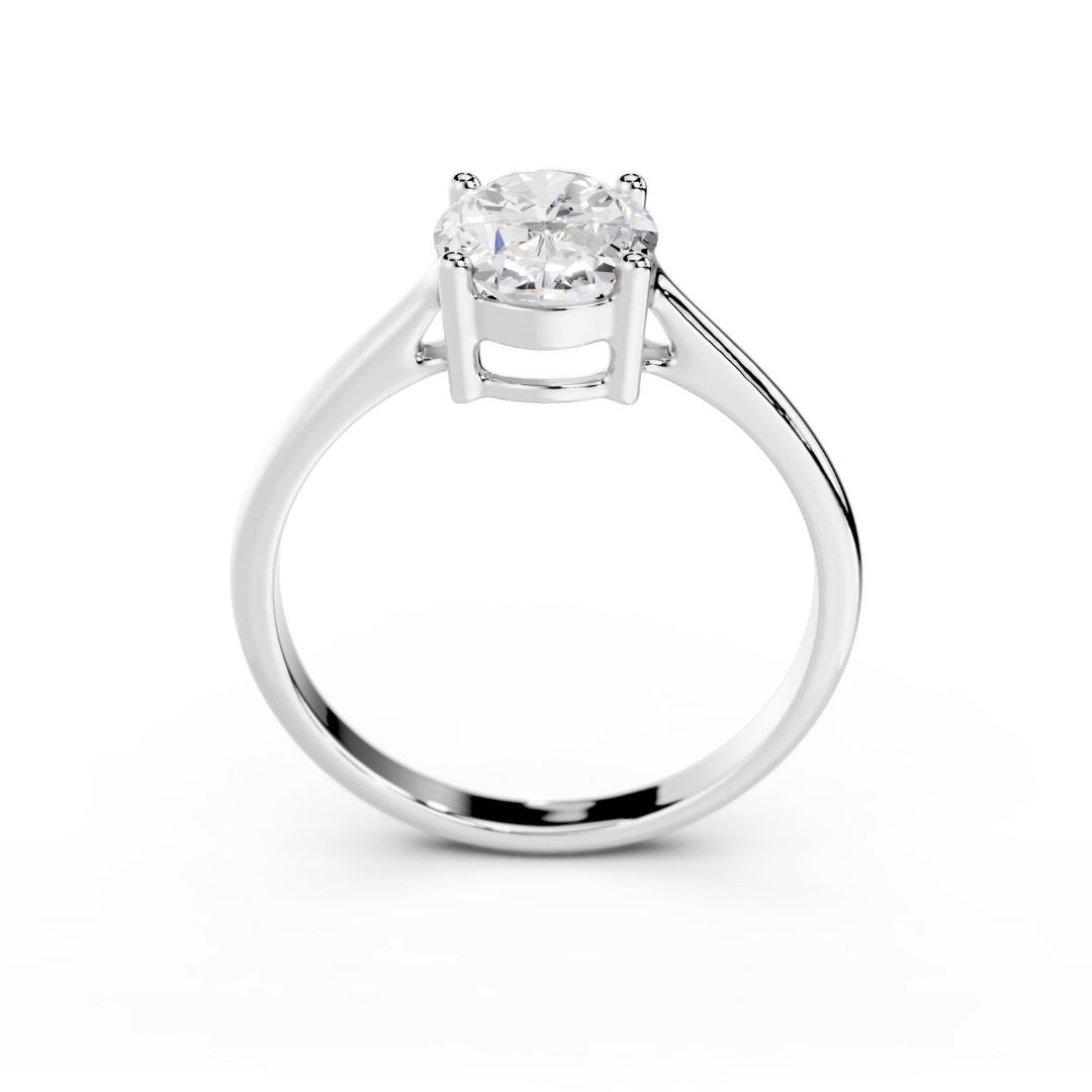 2 Carat Lab Grown Oval Diamond Engagement Ring White Gold