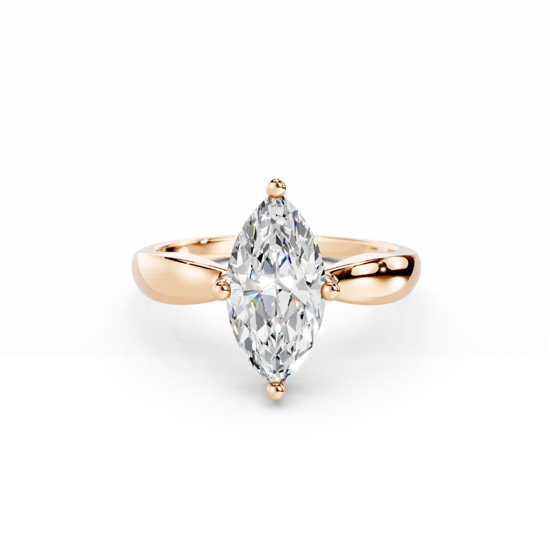 2 Carat Marquise Diamond Engagement Ring 18K Rose Gold