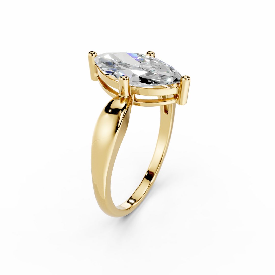 2 Carat Marquise Lab Grown Diamond Engagement Ring 18K Gold