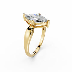 2 Carat Marquise Lab Grown Diamond Engagement Ring 18K Gold