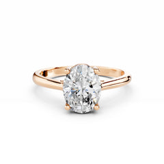 2 Carat Oval Cut Diamond Engagement Ring 18K Rose Gold