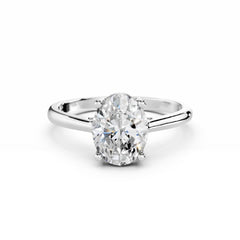 2 Carat Oval Cut Diamond Engagement Ring 18K White Gold