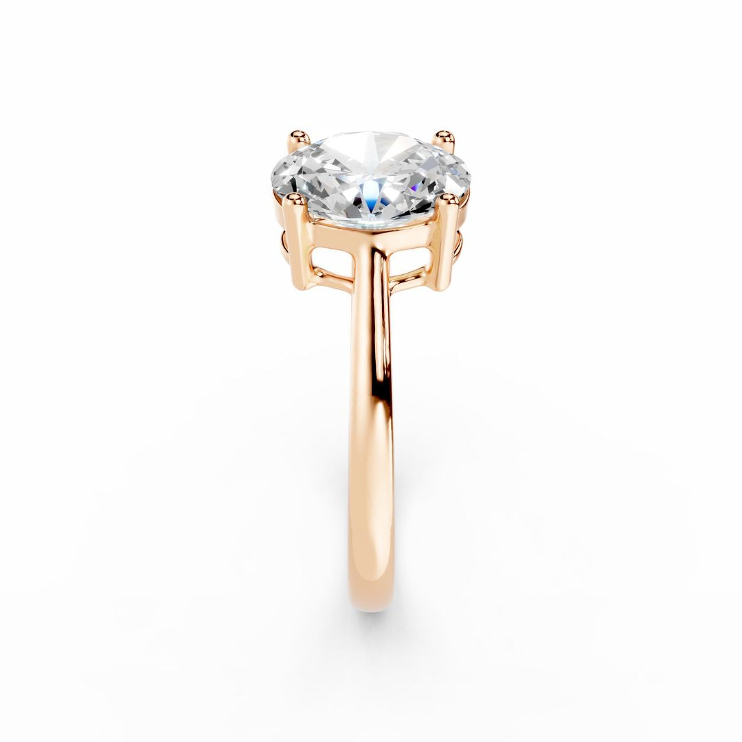 2 Carat Oval Engagement Ring Rose Gold 
