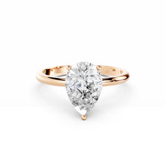 2 Carat Pear Diamond Engagement Ring  18K Rose Gold 