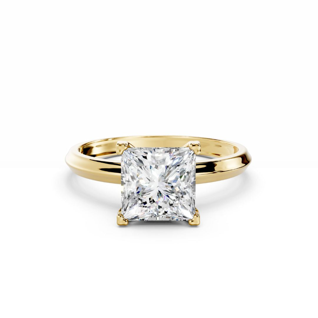 2 Carat Princess Cut Engagement Ring 18K Gold 