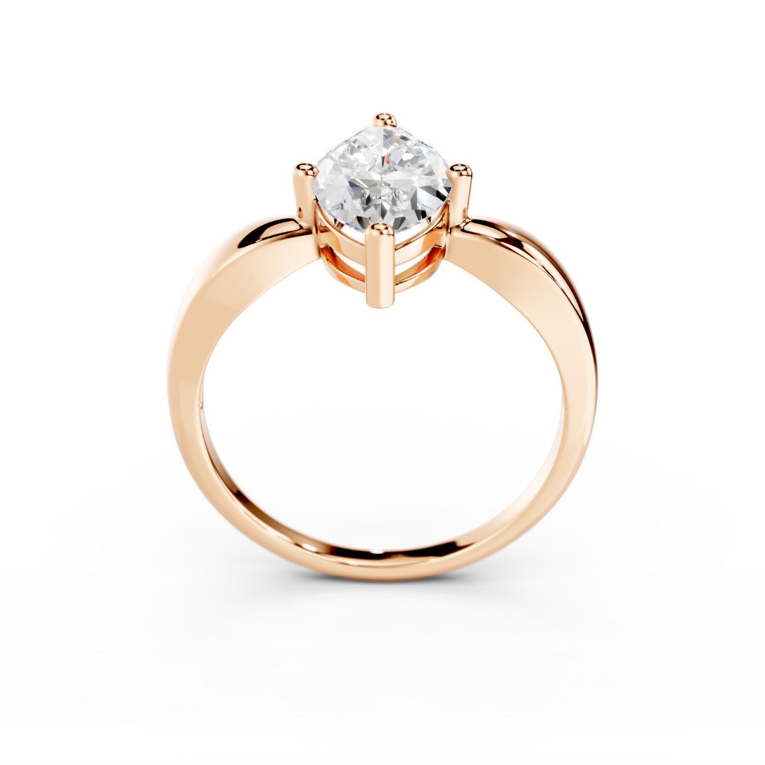 2 Carat Rose Gold Marquise Lab Grown Diamond Ring Dubai