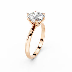 2 Carat Rose Gold Round Diamond Engagement Ring 