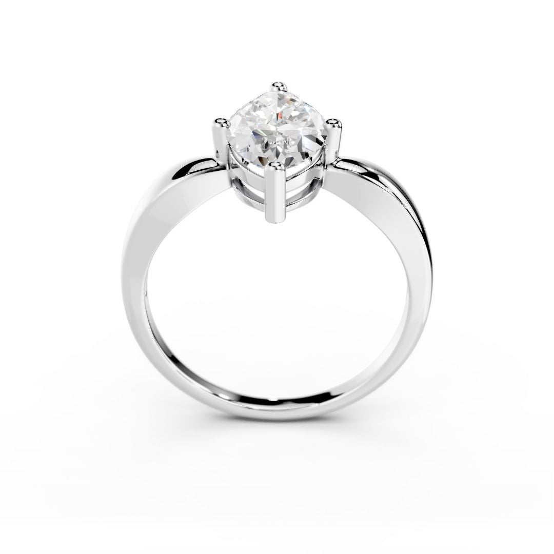 2 Carat White Gold Marquise Lab Grown Diamond Ring Dubai