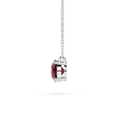 18K Gold Round Ruby Solitaire Necklace - 1 Carat