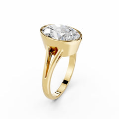 3 Carat Oval Diamond Engagement Ring V Shape Band