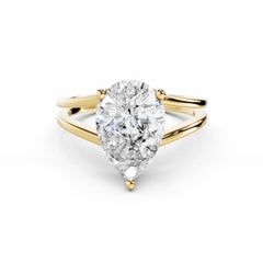 3 Carat Pear Cut Diamond Engagement Ring With V Band