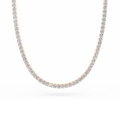 18K Gold Diamond Tennis Necklace - 3MM Diamonds -12.4 Carat Diamond