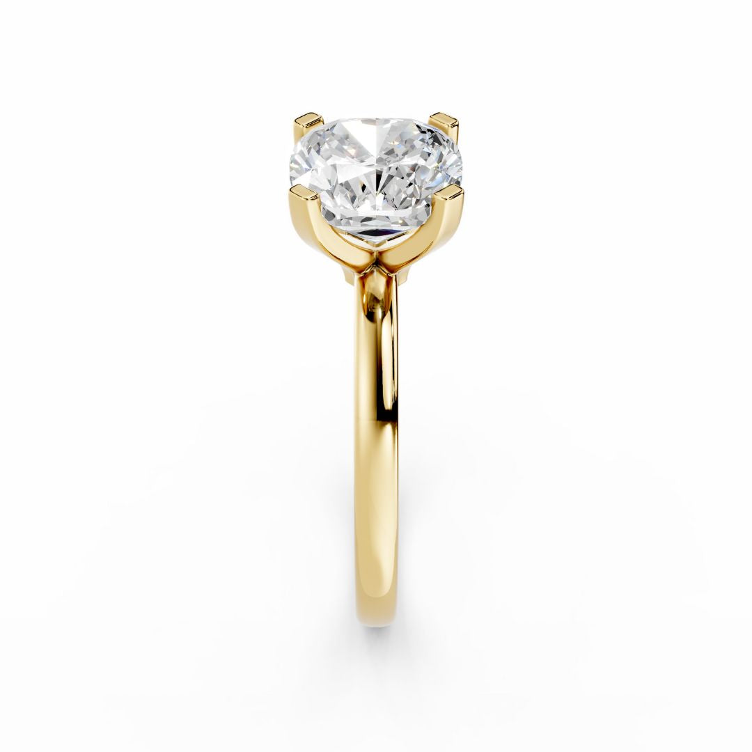 3 Carat Cushion Lab grown  Diamond Gold Ring Dubai