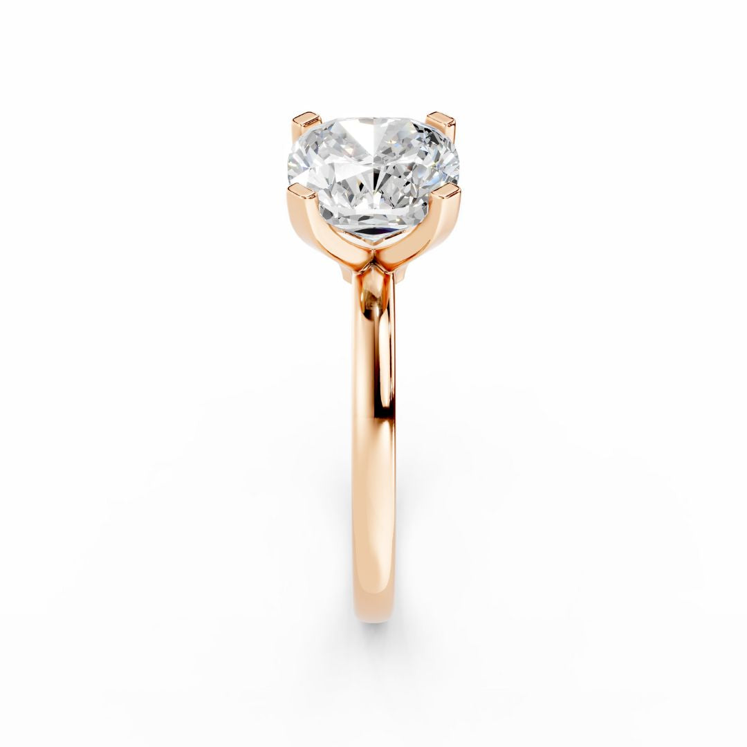3 Carat Cushion Lab grown Diamond  Rose Gold Ring Dubai