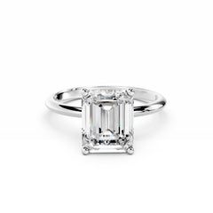 3 Carat Emerald Cut Diamond Engagement Ring 18K White Gold 