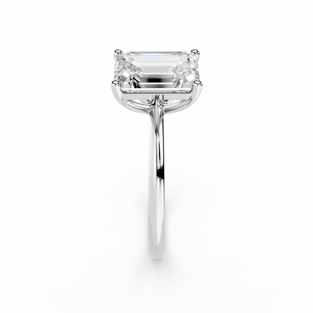 3 Carat Emerald Cut Diamond Engagement Ring White Gold Dubai