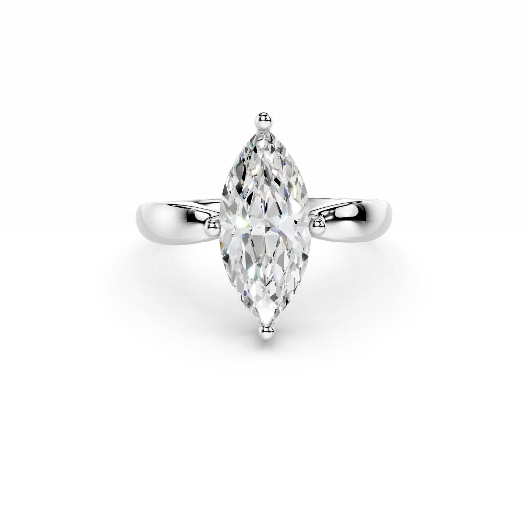 3 Carat Marquise Diamond Engagement Ring 18K White Gold