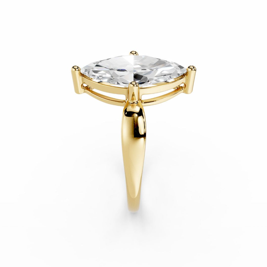 3 Carat Marquise Lab Grown Diamond Gold Ring Dubai