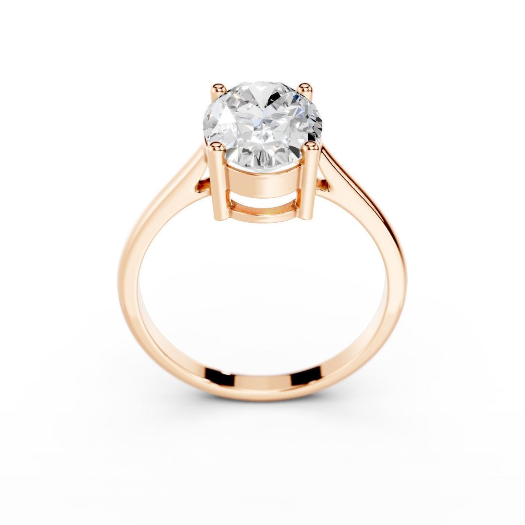 3 Carat Oval Diamond ENgagement Ring Rose Gold Dubai 