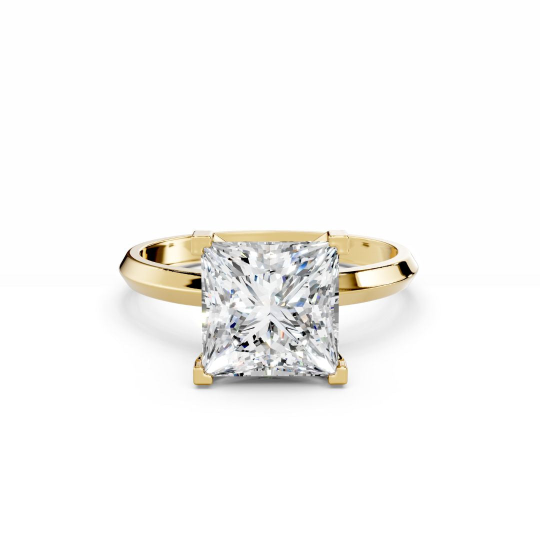 3 Carat Princess Cut Diamond Engagement Ring 18K Gold