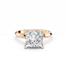 3 Carat Princess Cut Diamond Engagement Ring 18K Rose Gold